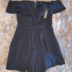 New Black Off the Shoulder Romper